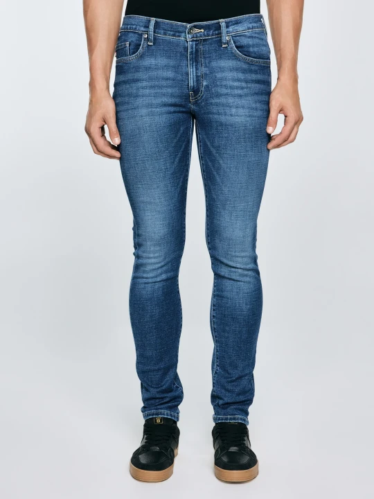 Zdjęcie produktu jeansy męskie skinny z przetarciami niebieskie jeffray 366 Big Star