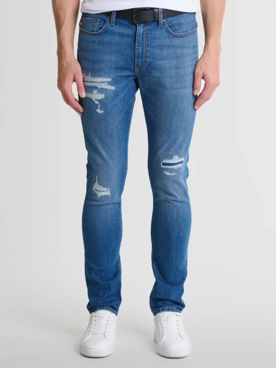 Zdjęcie produktu jeansy męskie skinny z przetarciami niebieskie deric 247 Big Star