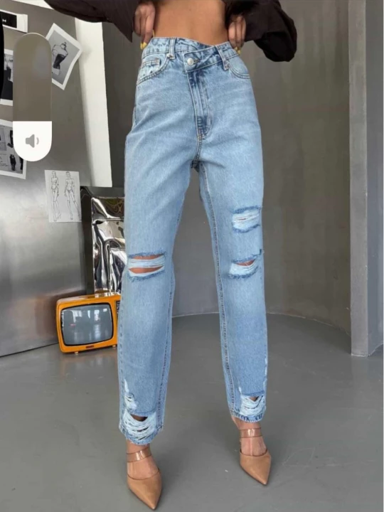 Zdjęcie produktu Jeansy mom fit z przetarciami KEANU - jeans  magmac 
