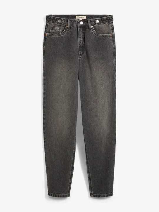 Zdjęcie produktu Jeansy mom, high waist, cropped BonPrix szary