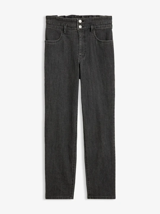 Zdjęcie produktu Jeansy mom, high waist, wygodny pas BonPrix szary