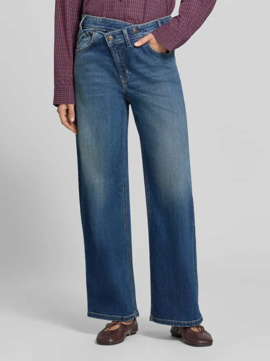 Zdjęcie produktu Jeansy o kroju baggy barrel z mieszanka bawełny model 'BAGGY ASYMMETRICAL' CAMBIO Oceaniczny
