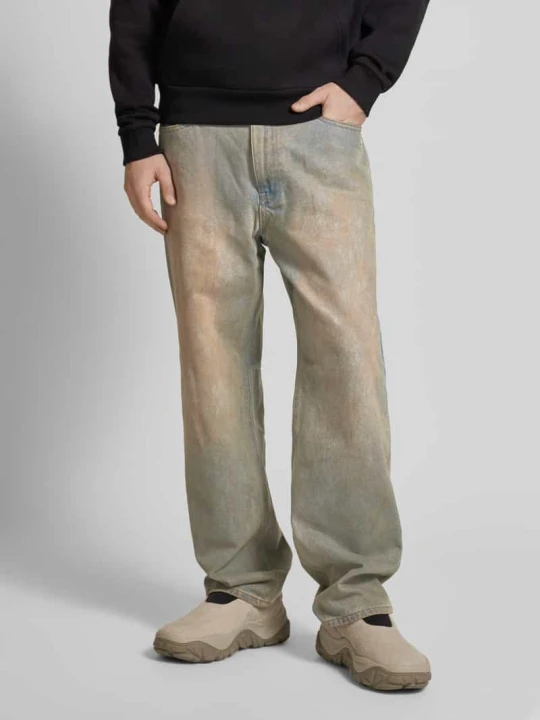 Zdjęcie produktu Jeansy o kroju baggy fit z 5 kieszeniami i dodatkiem wiskozy REVIEW Średniobrązowy