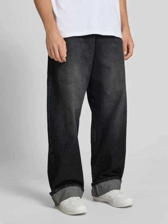Zdjęcie produktu Jeansy o kroju baggy fit z 5 kieszeniami REVIEW Czarny