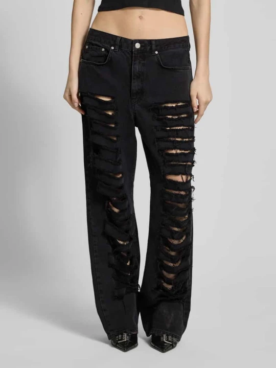 Zdjęcie produktu Jeansy o kroju baggy fit z czystej bawełny REVIEW Czarny