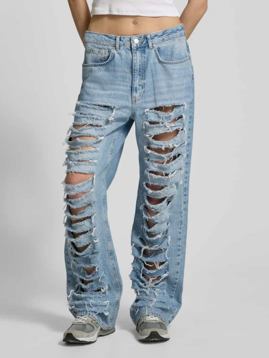 Zdjęcie produktu Jeansy o kroju baggy fit z czystej bawełny REVIEW Jasnoniebieski