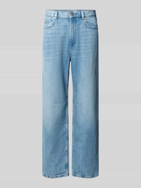 Zdjęcie produktu Jeansy o kroju baggy w jasnym efekcie sprania i klasycznym 5 kieszeni REVIEW Jasnoniebieski