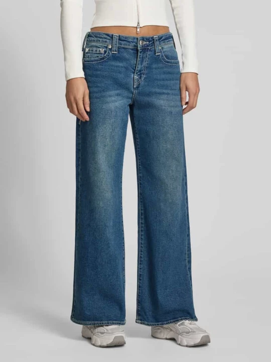 Zdjęcie produktu jeansy o kroju baggy z efektem znoszenia model 'BOBBY' True Religion Jeansowy niebieski