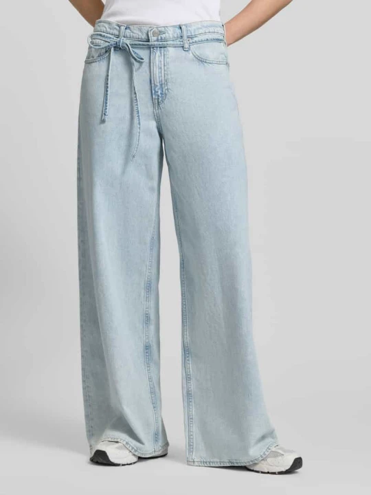 Zdjęcie produktu Jeansy o kroju baggy z wiązanym paskiem GAP Jeansowy niebieski