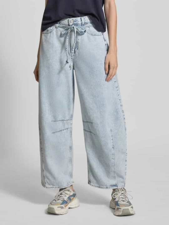 Zdjęcie produktu Jeansy o luźnym kroju z tasiemką w talii model ‘Horseshoe’ GAP Jeansowy niebieski melanż