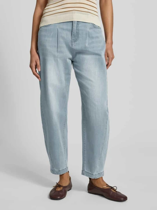 Zdjęcie produktu Jeansy o kroju barrel fit w efekcie znoszenia model 'Ballon' Buena Vista Jasnoszary