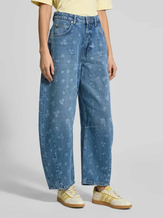 Zdjęcie produktu Jeansy o kroju barrel fit z czystej bawełny model 'JO1' Essentiel Antwerp Jeansowy niebieski