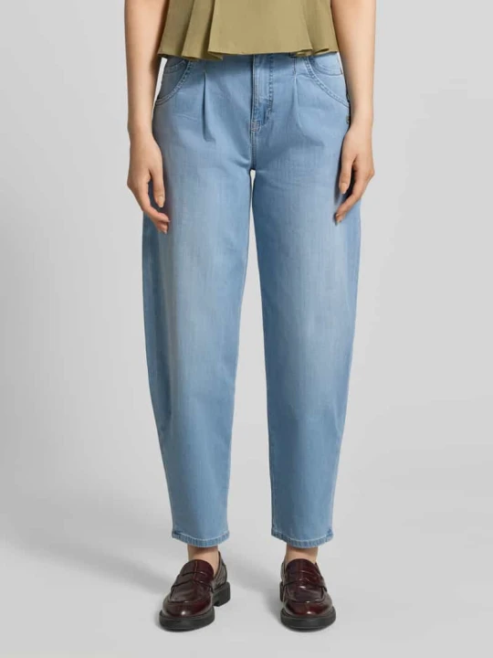 Zdjęcie produktu Jeansy o kroju barrel fit z detal z logo model 'Carlotta' Gang Niebieski