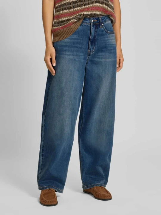 Zdjęcie produktu Jeansy o kroju barrel fit z efektem znoszenia Gestuz Jeansowy niebieski