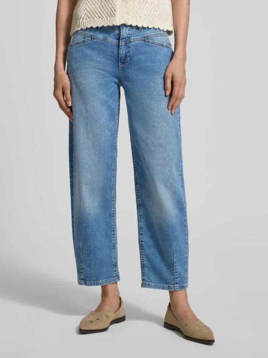 Zdjęcie produktu Jeansy o kroju barrel fit z mieszanki bawełny model 'ELIN' CAMBIO Jeansowy niebieski