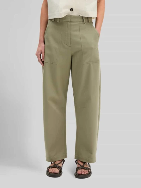 Zdjęcie produktu Jeansy o kroju barrel fit z mieszanki bawełny z naszywanymi kieszeniami Marc O'Polo Oliwkowy