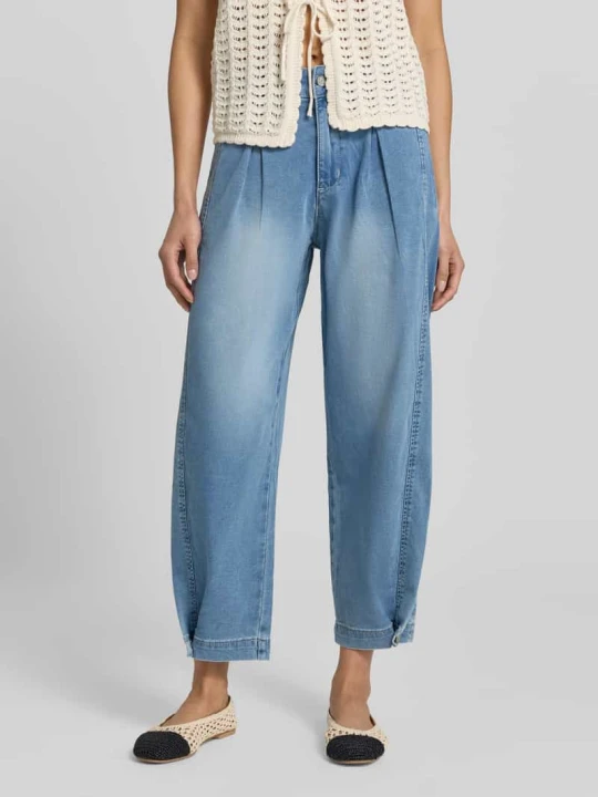 Zdjęcie produktu Jeansy o kroju barrel fit z wpuszczanymi kieszeniami model 'Alba Cozy' Buena Vista Jasnoniebieski