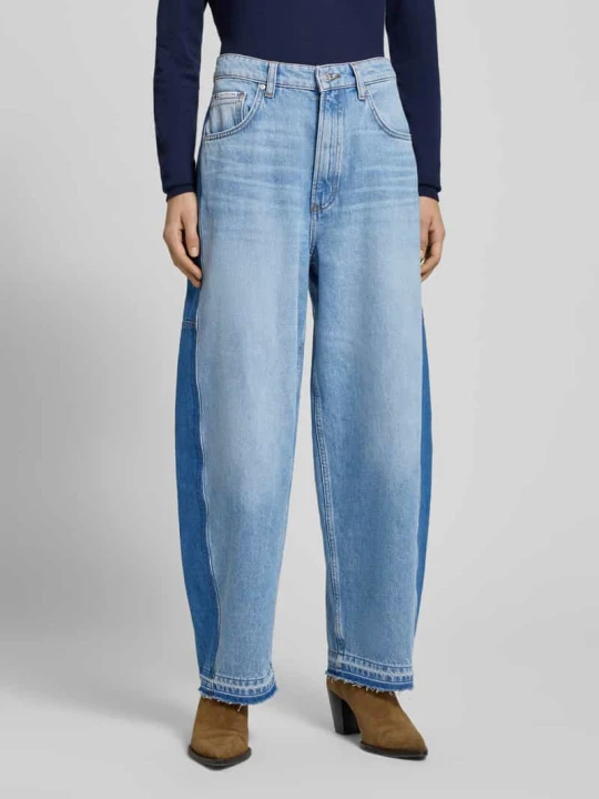 Zdjęcie produktu Jeansy o kroju barrel fit ze skróconą nogawką z Mieszanka bawełny i ananasa Marc O'Polo Jeansowy niebieski