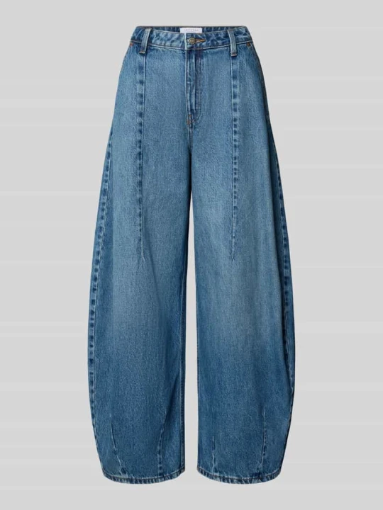 Zdjęcie produktu Jeansy o kroju barrel fit ze szwami działowymi model 'MATHILDE' Topshop Jeansowy niebieski