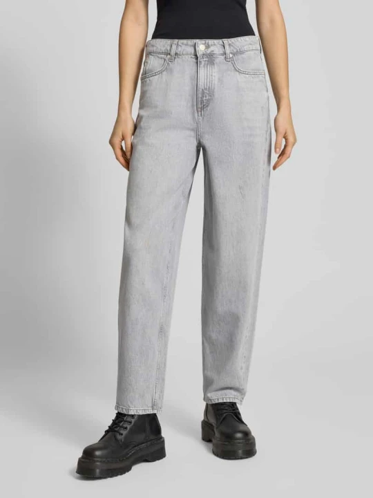 Zdjęcie produktu Jeansy Barrel Leg z czystej bawełny model „STINE CROPPED” Marc O'Polo Jasnoszary