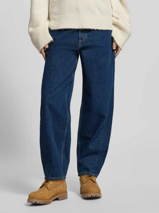 Zdjęcie produktu Jeansy Barrel Leg z czystej bawełny model „STINE CROPPED” Marc O'Polo Jeansowy niebieski