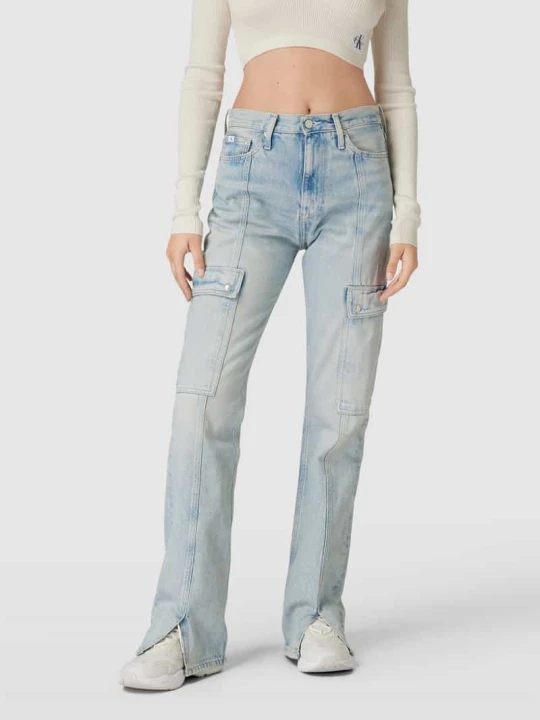 Zdjęcie produktu Jeansy o kroju bootcut z efektem znoszenia Calvin Klein Jeans Jasnoniebieski