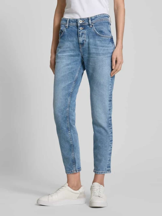 Zdjęcie produktu Jeansy o kroju boyfriend fit z detalami z logo Marc O'Polo Jasnoniebieski