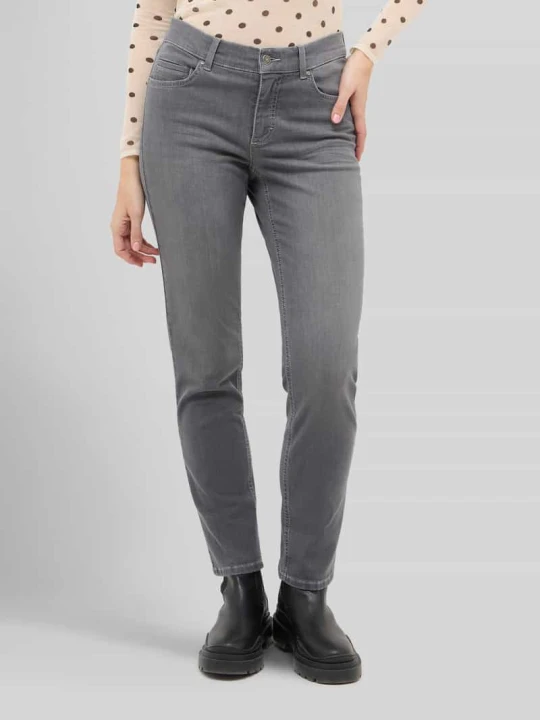 Zdjęcie produktu jeansy o kroju krój slim fit z mieszanka bawełny model 'CICI' Angels Antracytowy