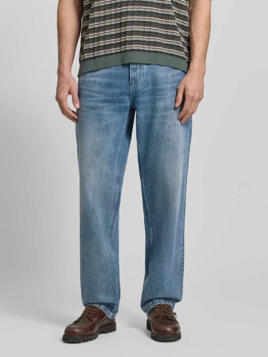Zdjęcie produktu Jeansy o kroju relaxed fit z czystej bawełny model 'SKYE_HYBRID BO FLEAK' Boss Jeansowy niebieski