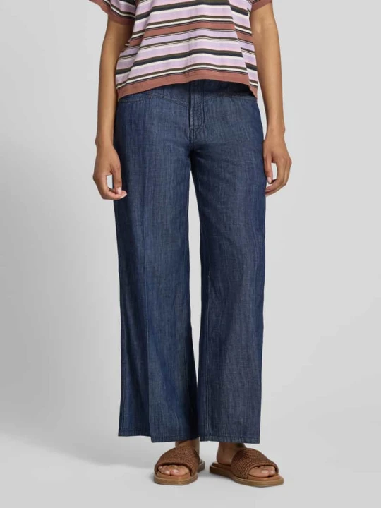 Zdjęcie produktu Jeansy o kroju loose fit z czystej bawełny model 'AIMEE' CAMBIO Ciemnoniebieski