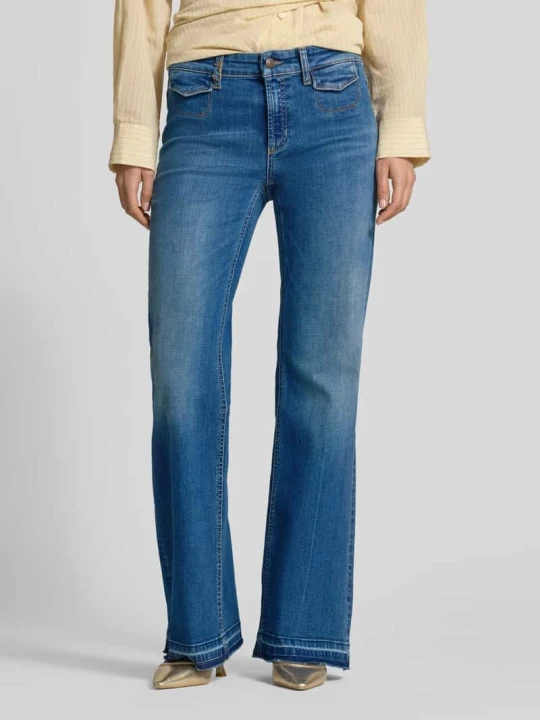 Zdjęcie produktu Jeansy o kroju loose fit z detalem z logo model 'FABIENNE' CAMBIO Jeansowy niebieski
