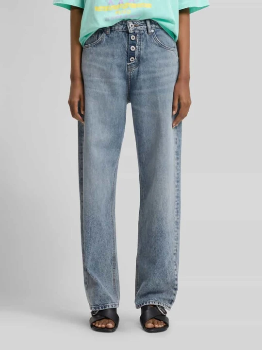 Zdjęcie produktu Jeansy o kroju loose fit z widoczną listwą guzikową Hugo Jeansowy niebieski