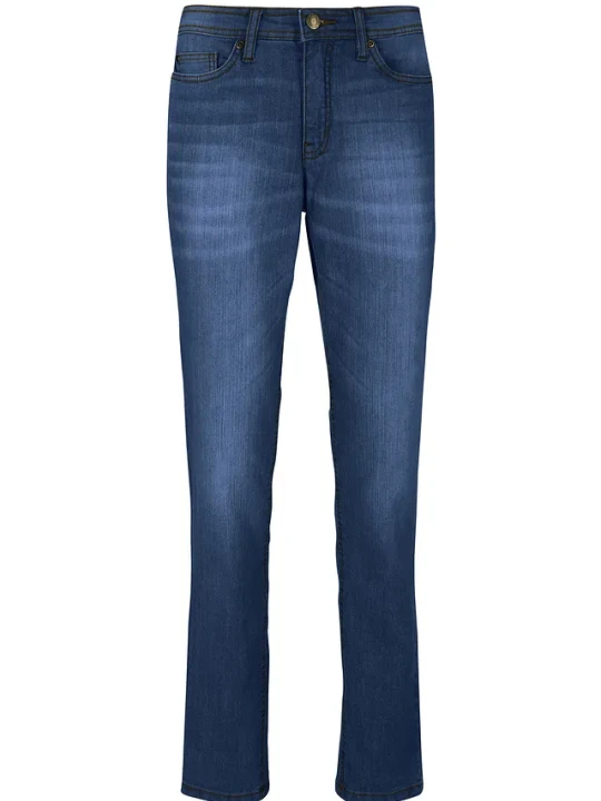 Zdjęcie produktu Jeansy o kroju mom, mid waist, z wygodnym stretchem BonPrix niebieski