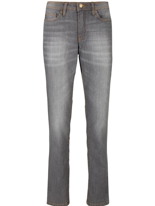 Zdjęcie produktu Jeansy o kroju mom, mid waist, z wygodnym stretchem BonPrix szary