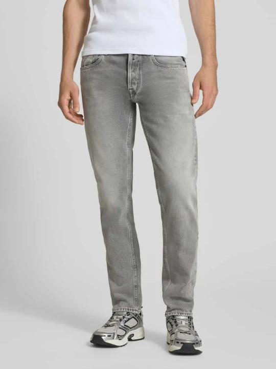 Zdjęcie produktu Jeansy o kroju regular fit w 5 kieszeni model 'Grover' Replay Jasnoszary