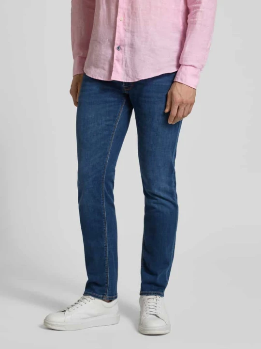 Zdjęcie produktu Jeansy o kroju regular fit z denimu Candiani model 'Lyon' Pierre Cardin Ciemnoniebieski