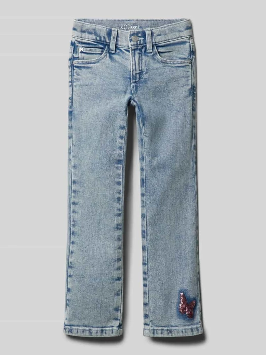 Zdjęcie produktu Jeansy o kroju regular fit z detalem z cekinów s.Oliver Niebieski