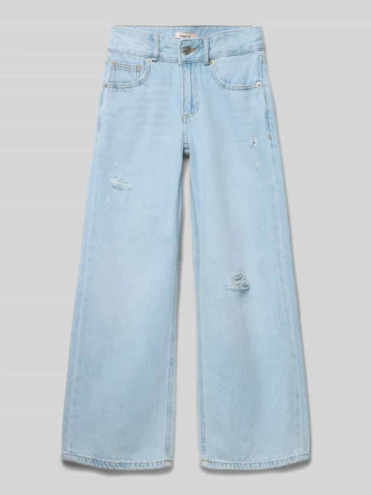 Zdjęcie produktu Jeansy o kroju regular fit z szerokimi nogawkami z czystej bawełny model 'KOGMOTT' Only Jasnoniebieski
