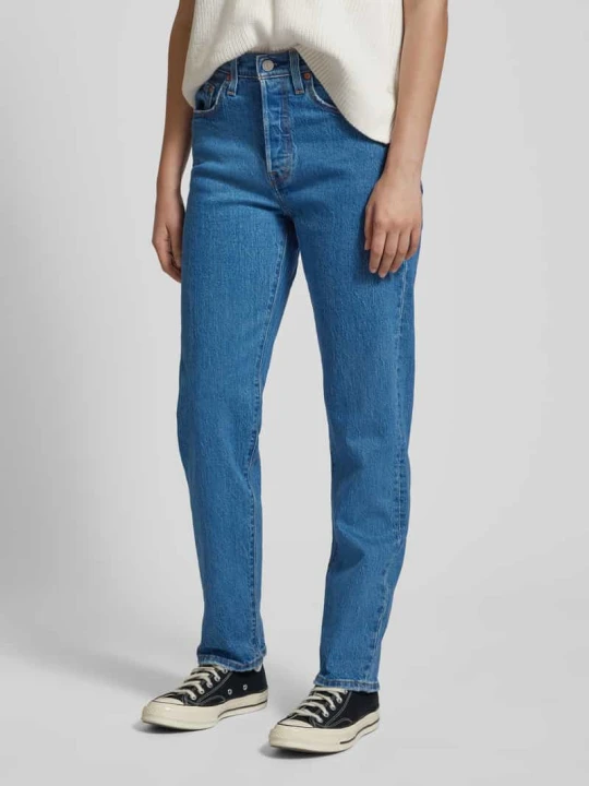 Zdjęcie produktu Jeansy o kroju regular fit ze szlufkami na pasek model ‘501 CROP JAZZ POP’ Levi's Jeansowy niebieski
