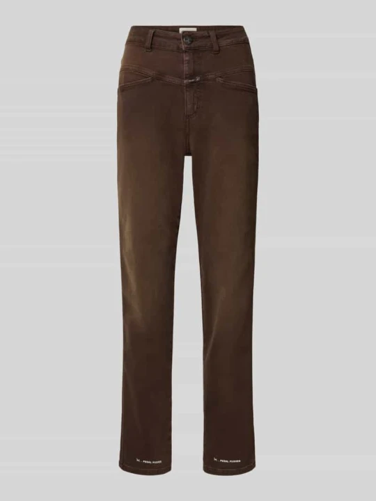 Zdjęcie produktu Jeansy o kroju relaxed fit z detal z logo model 'PEDAL PUSHER' Closed Czekoladowy
