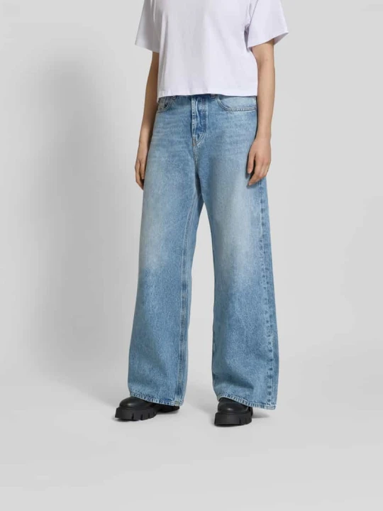 Zdjęcie produktu Jeansy o kroju relaxed fit z kontrastowymi szwami Diesel Jeansowy niebieski