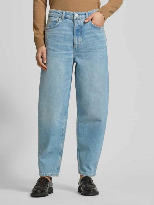 Zdjęcie produktu Jeansy o kroju wide fit z mieszanki bawełny model „LARA” Marc O'Polo Jeansowy niebieski