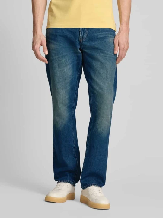 Zdjęcie produktu Jeansy o kroju relaxed fit z prostą nogawką w efekcie znoszenia GAP Ciemnoniebieski