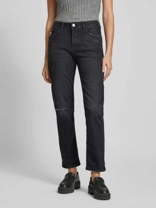 Zdjęcie produktu Jeansy o kroju slim fit z przetarciami Goldgarn Grafitowy