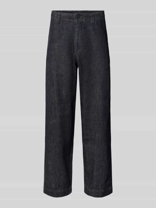 Zdjęcie produktu jeansy o kroju relaxed fit ze stylizowaną na zakładki w pasie ANNARR Ciemnoniebieski