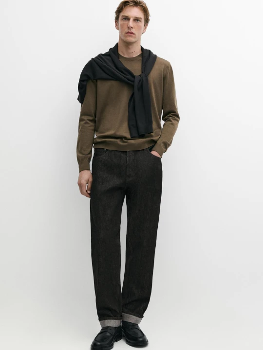 Zdjęcie produktu Jeansy O Kroju Selvedge - Czarny - Massimo Dutti - Male