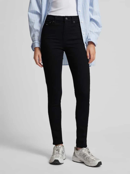 Zdjęcie produktu Jeansy o kroju skinny fit z 5 kieszeniami model ‘NORA’ Tommy Jeans Czarny
