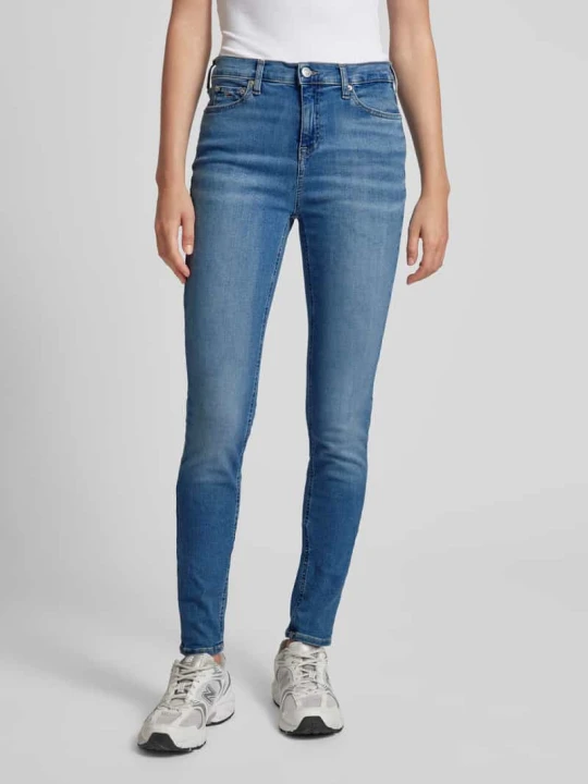 Zdjęcie produktu Jeansy o kroju skinny fit z 5 kieszeniami model ‘NORA’ Tommy Jeans Jeansowy niebieski