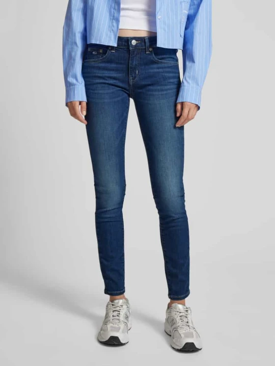 Zdjęcie produktu Jeansy o kroju skinny fit z mieszanki bawełny model ‘SOPHIE’ Tommy Jeans Ciemnoniebieski
