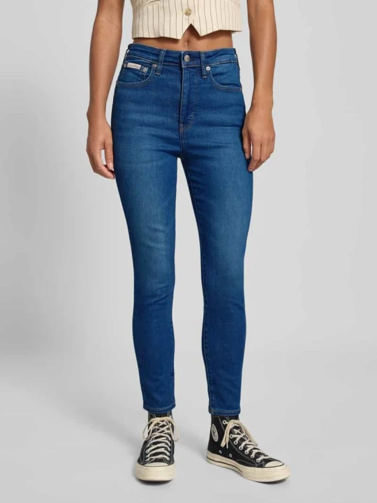 Zdjęcie produktu Jeansy o kroju skinny fit z mieszanki bawełny Calvin Klein Jeans Jeansowy niebieski